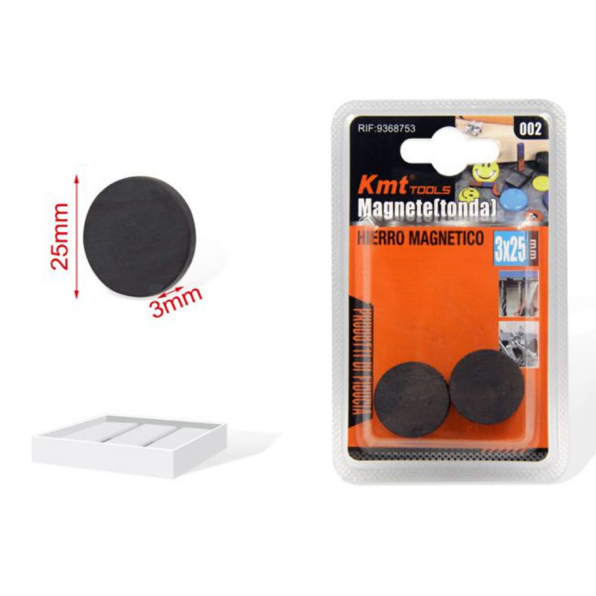 Μαγνήτης Στρογγυλός 3x25mm 8τμχ Kmt Tools 9368753