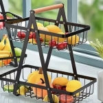 Μεταλλικό Καλάθι Φρούτων 2 Επιπέδων 22x14x24cm Kmt Style 2419693