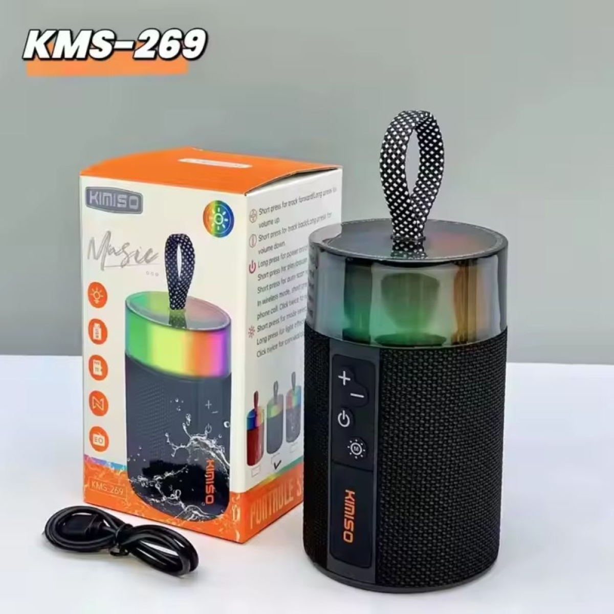 Μίνι Φορητό Ασύρματο Ηχείο με φωτισμό RGB KMS-269