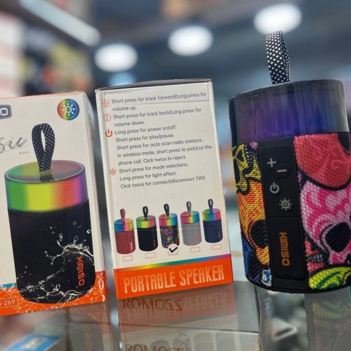 Μίνι Φορητό Ασύρματο Ηχείο με φωτισμό RGB KMS-269