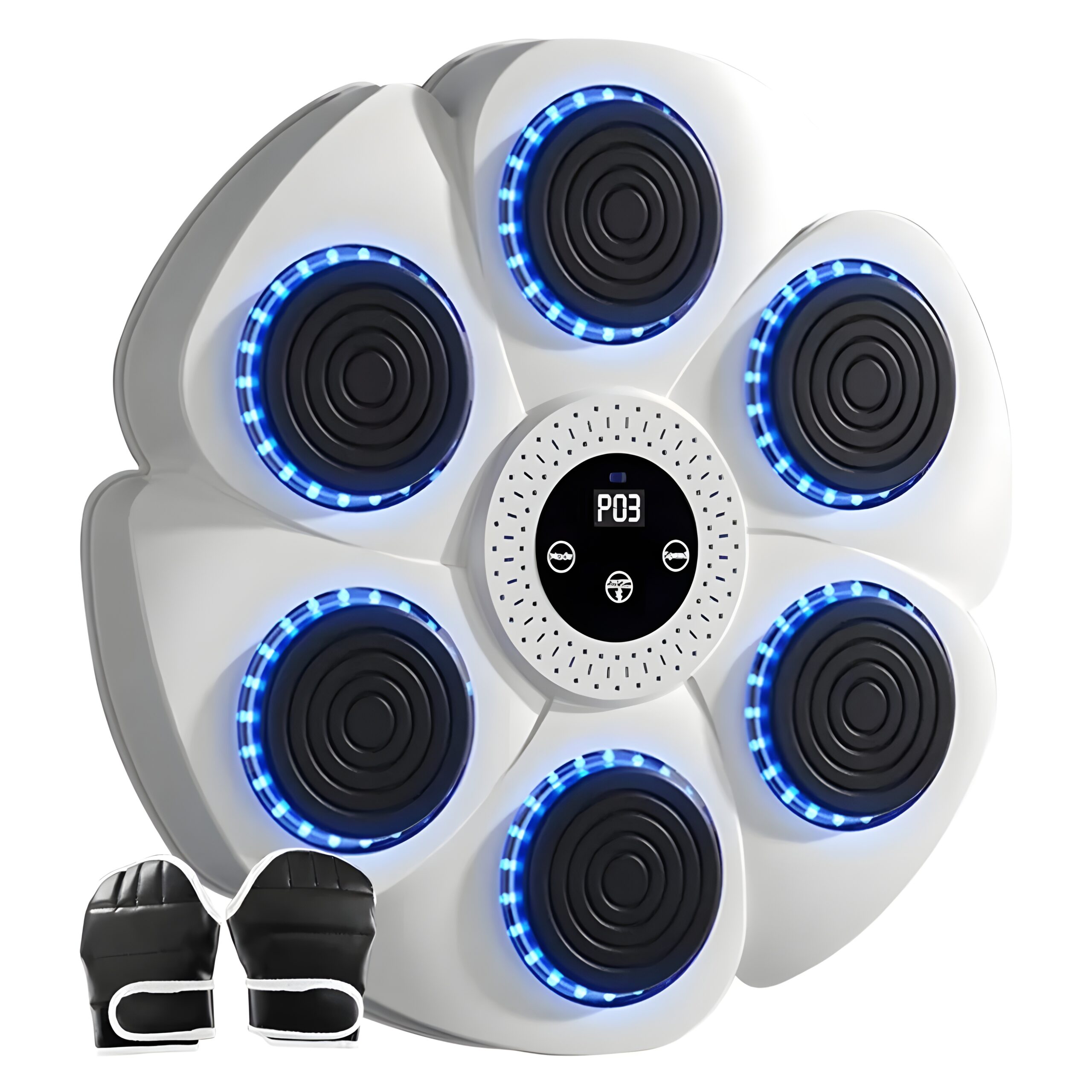 Μουσικό Ταμπλό Box Με Led Φωτισμό &Amp; Γάντια Με-139-1 Λευκό