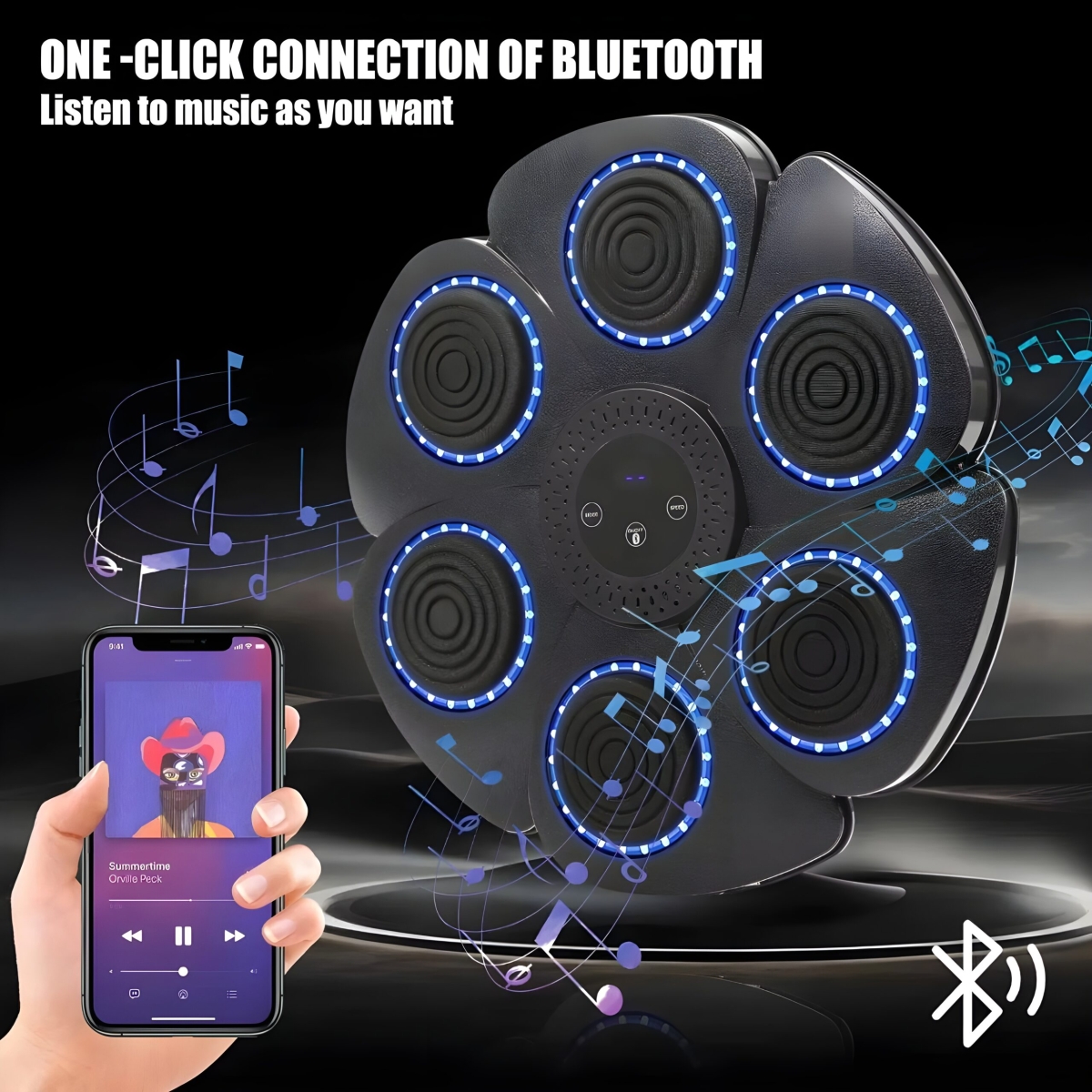 Μουσικό Ταμπλό Box με LED Φωτισμό & Γάντια ΜΕ-139-1 Μαύρο