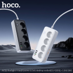 Hoco AC22 Sunlight Πολύπριζο Γραφείου 4 Θέσεων με 4 Θύρες USB (PD30W/1C3A) – Καλώδιο 3m- Λευκό