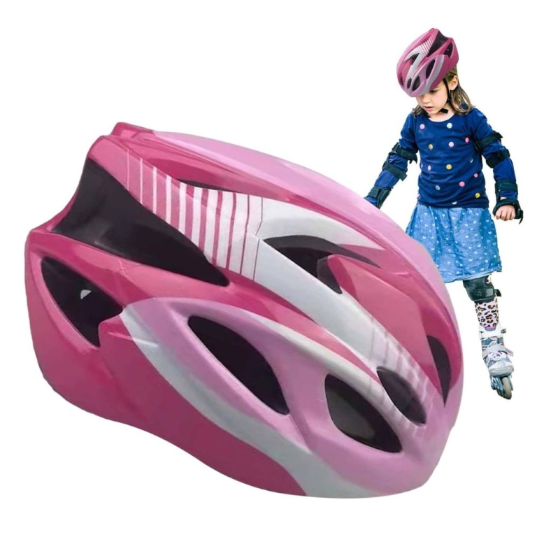 Παιδικό Προστατευτικό Κράνος για Ποδήλατο & Πατίνι Ροζ με Ενσωματωμένο Φωτάκι