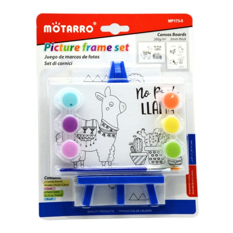 Παιδικό Σετ ζωγραφικής με Καβαλέτο – Καμβάδες – Χρώματα – Πινέλο Motarro MP173-5 Μπλε