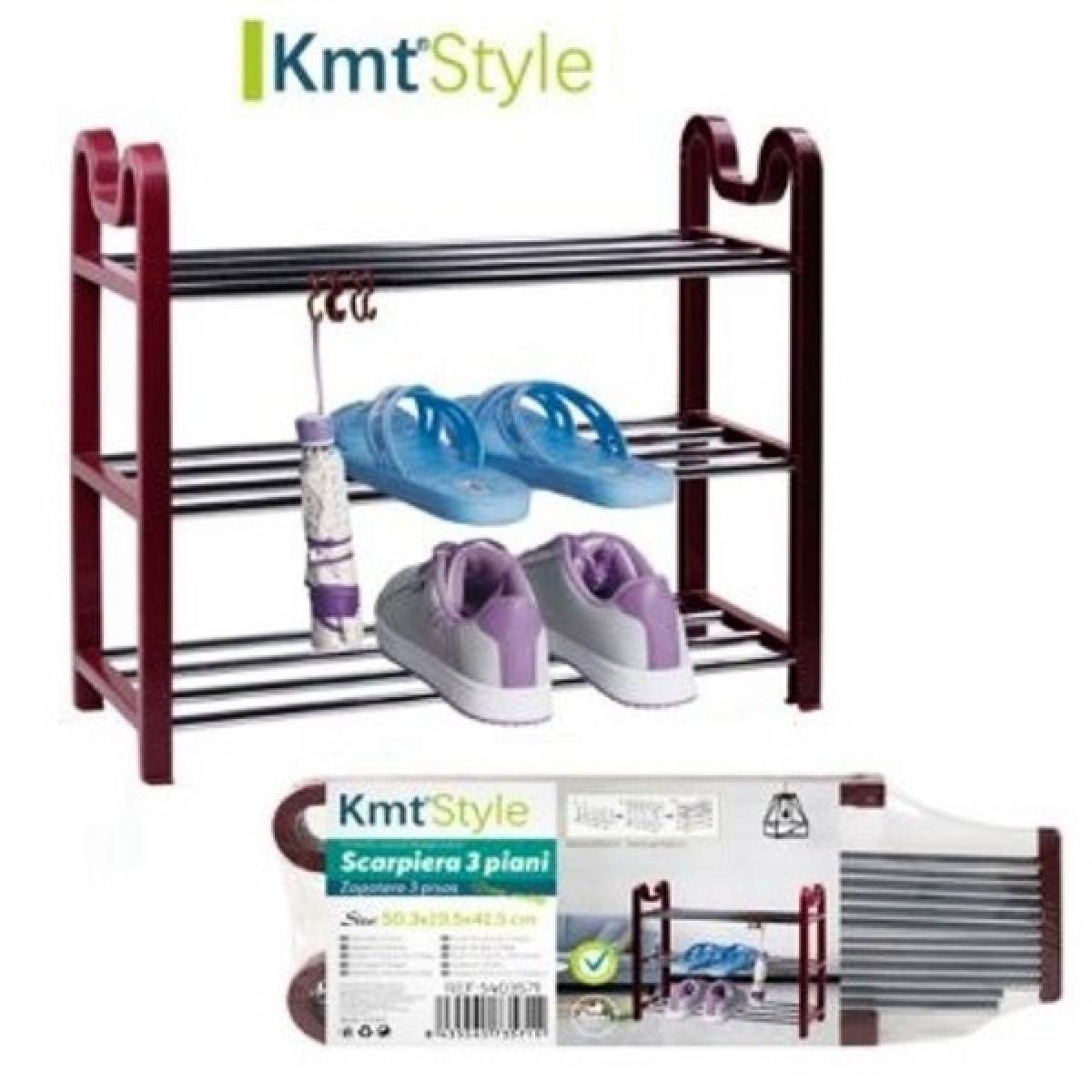 Παπουτσοθήκη 3 Επιπέδων 50.3x19.5x41.5cm Kmt Style 5403571