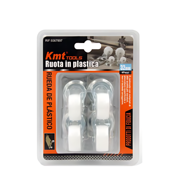 Περιστρεφόμενα ροδάκια επίπλων 32.5mm 1.25'' 9367897 2τμχ - διάφανο