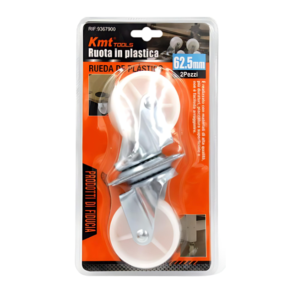 Περιστρεφόμενα ροδάκια επίπλων 62.5mm 2.50'' 9367900 2τμχ - διάφανο