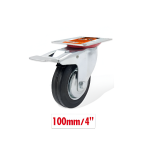 Περιστρεφόμενο ροδάκι επίπλων 100mm 4'' με φρένο 9367806 - ασημί - Image 2