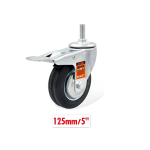 Περιστρεφόμενο ροδάκι επίπλων 125mm 5'' με φρένο 9367811 - ασημί - Image 2