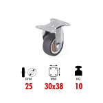 Περιστρεφόμενο ροδάκι επίπλων 25mm 2385791 - ασημί - Image 3