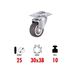 Περιστρεφόμενο ροδάκι επίπλων 25mm 2385797 - ασημί - Image 3