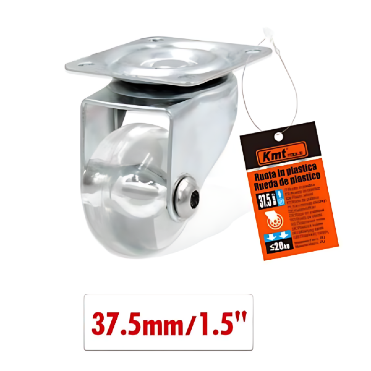 Περιστρεφόμενο ροδάκι επίπλων 37.5mm 1.5'' 9367791 - διάφανο - Image 2