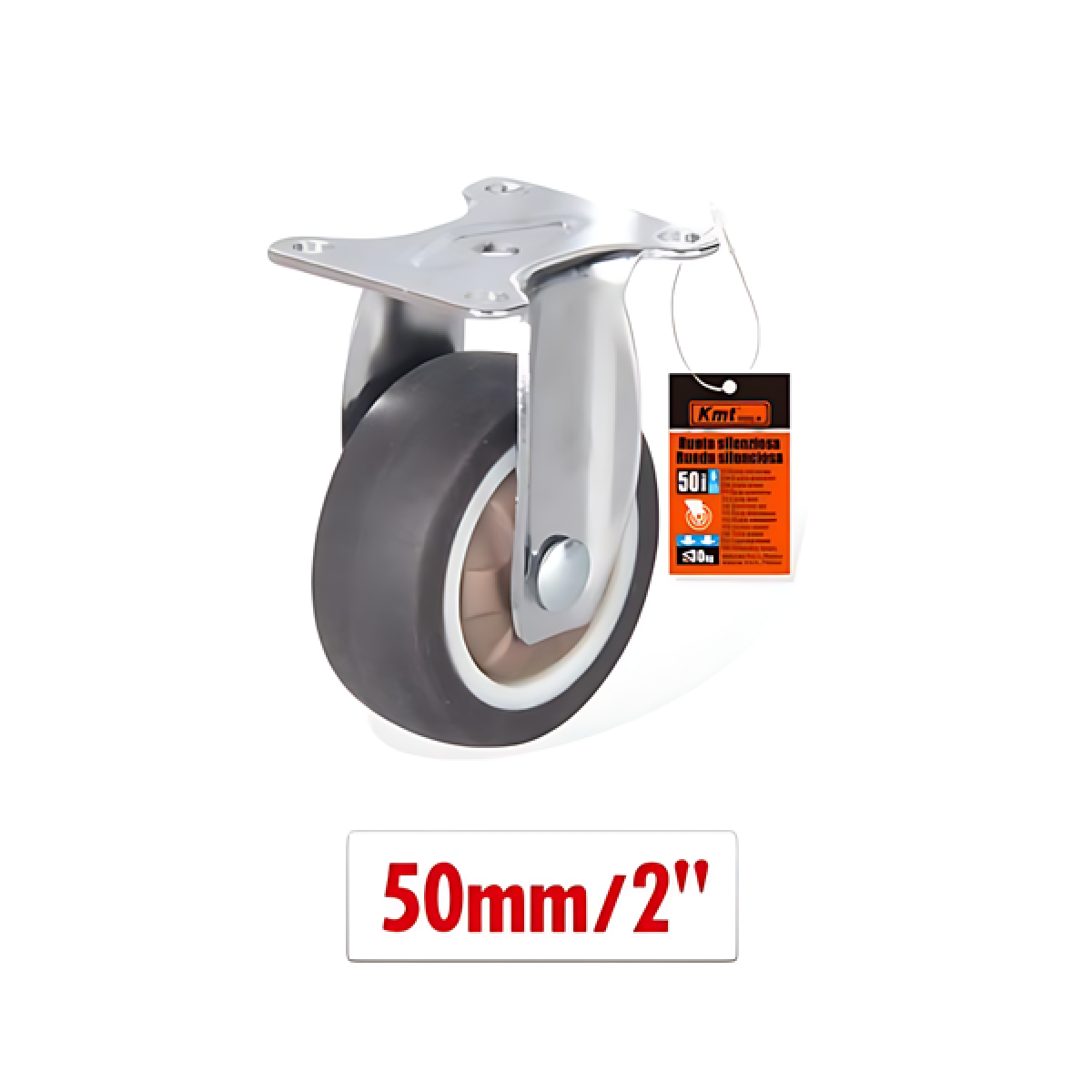 Περιστρεφόμενο ροδάκι επίπλων 50mm 2'' 2385794 - γκρι - Image 2