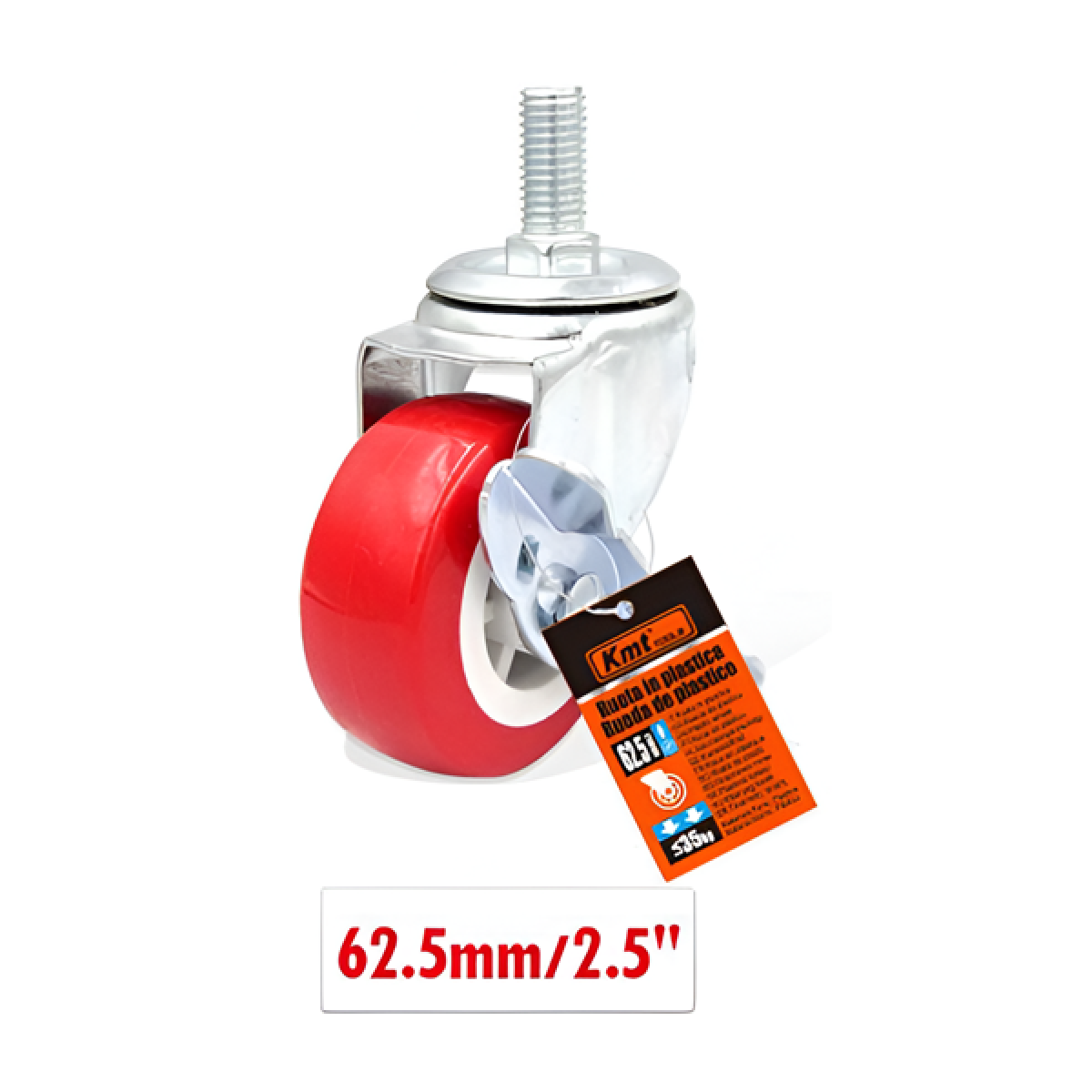 Περιστρεφόμενο ροδάκι επίπλων 62.5mm 2.5'' 9367833 - κόκκινο - Image 2