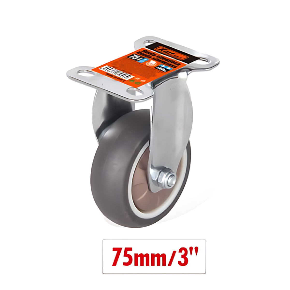 Περιστρεφόμενο ροδάκι επίπλων 75mm 3'' 2385796 - γκρι - Image 2
