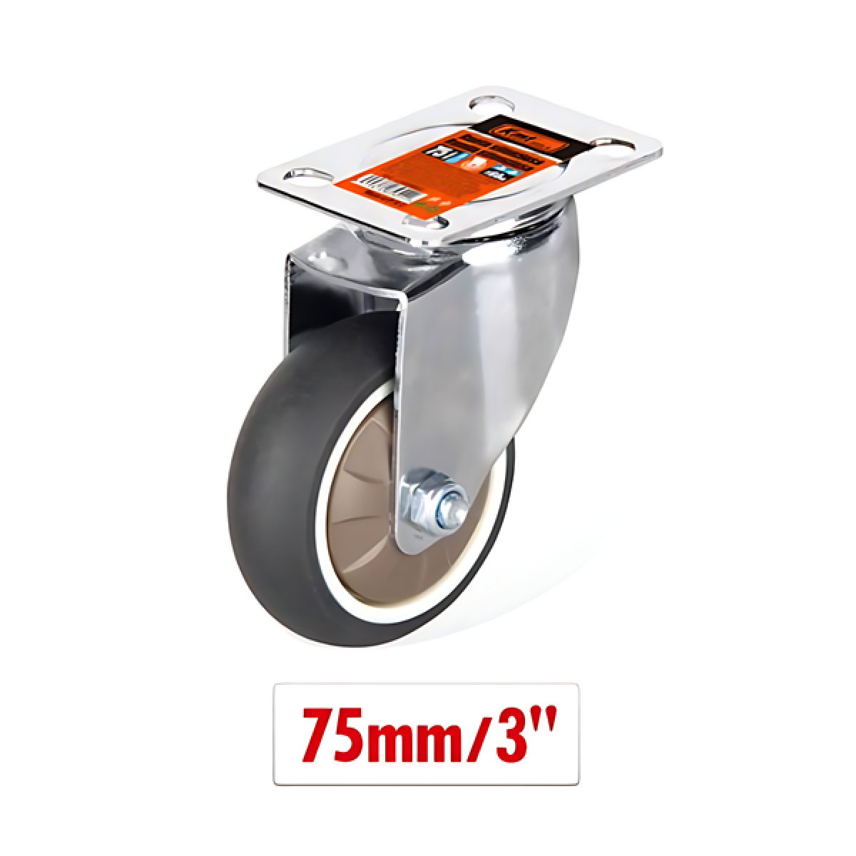 Περιστρεφόμενο ροδάκι επίπλων 75mm 3'' 2385802 - γκρι - Image 2