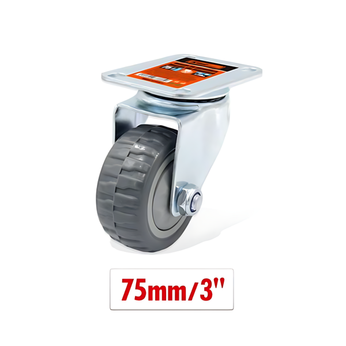 Περιστρεφόμενο ροδάκι επίπλων 75mm 3'' 9367788 - γκρι - Image 2
