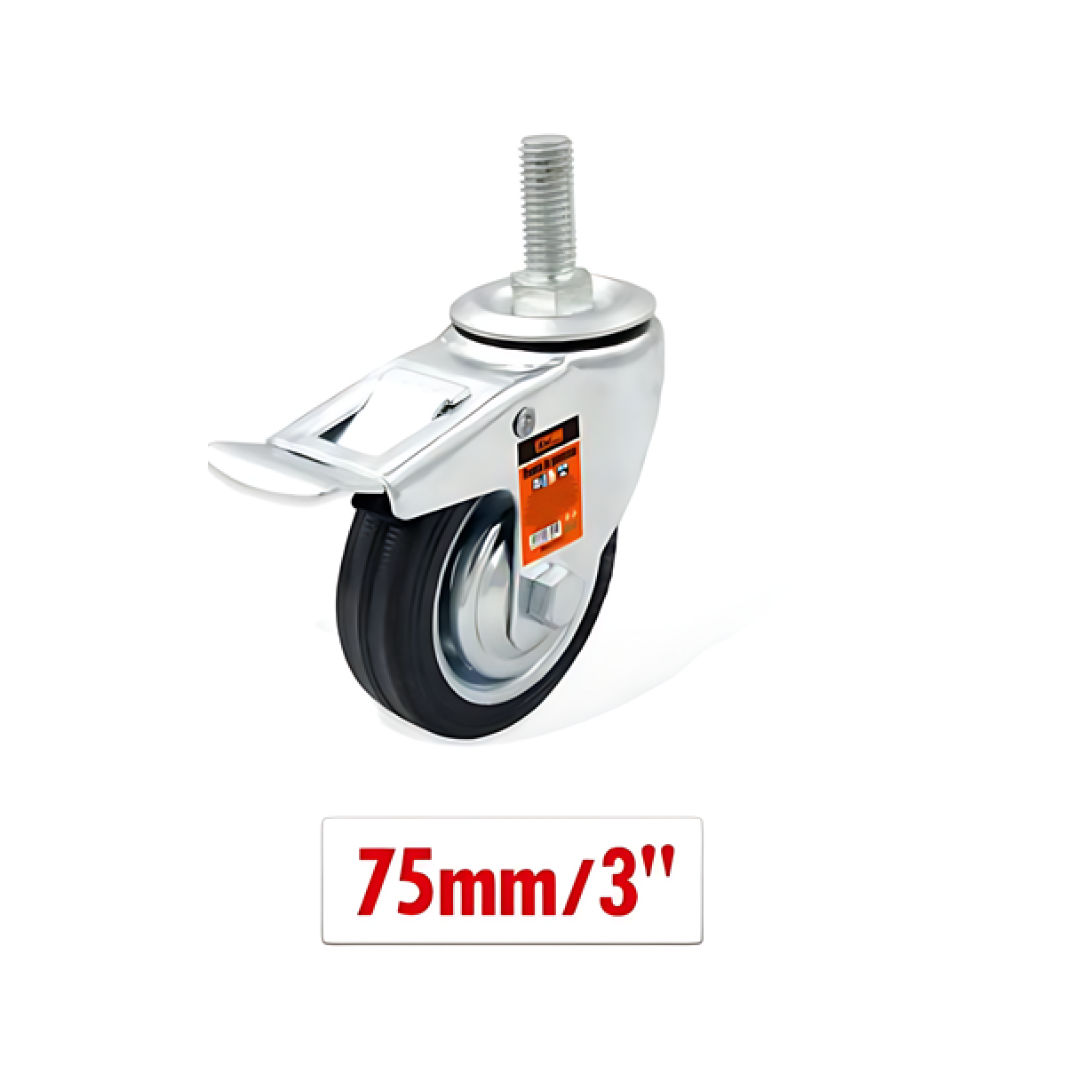 Περιστρεφόμενο ροδάκι επίπλων 75mm 3'' 9367809 - ασημί - Image 2