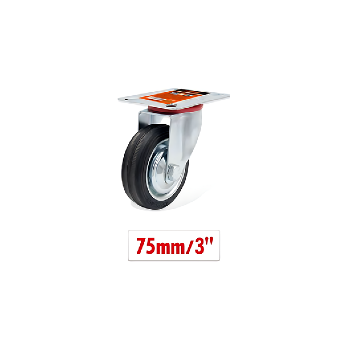 Περιστρεφόμενο ροδάκι επίπλων 75mm 9367801 - ασημί - Image 2