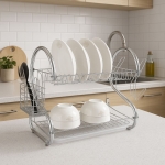 Πιατοθήκη Μεταλλική 43x25.5x34cm Διώροφη Kmt Style 5403177