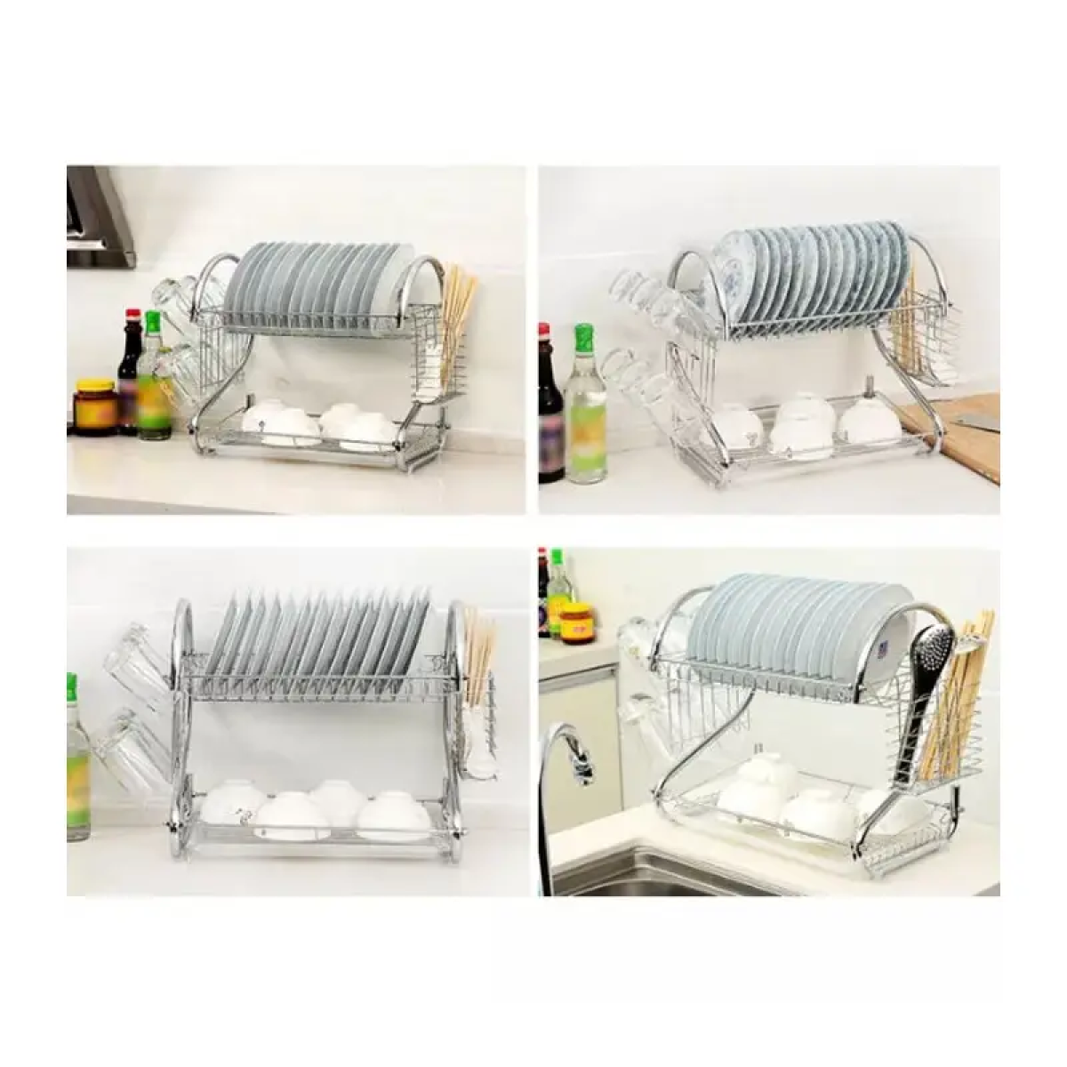 Πιατοθήκη Μεταλλική 43x25.5x34cm Διώροφη Kmt Style 5403177