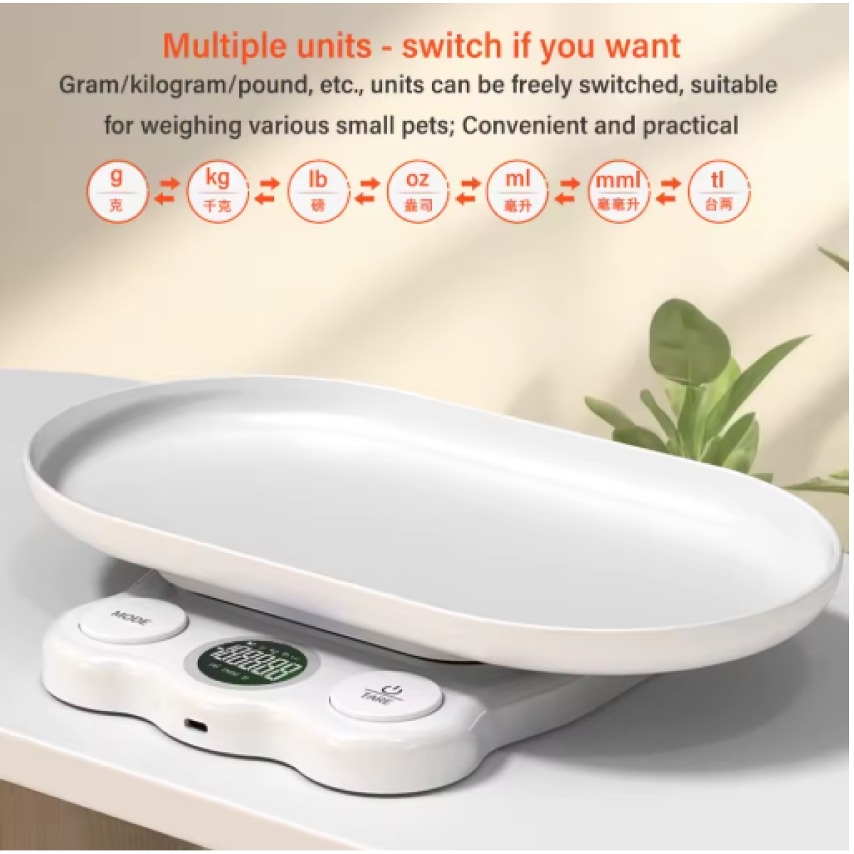 Ψηφιακή ζυγαριά κατοικιδίων – Digital Pet Scale με οθόνη LCD MM-9003 λευκή - Image 2