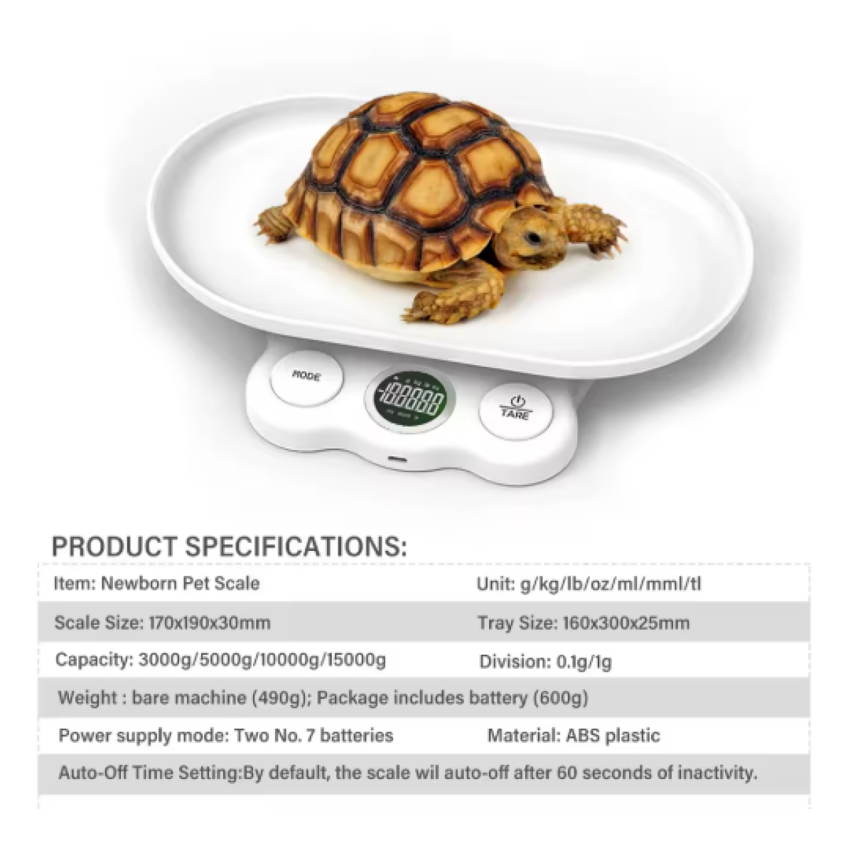 Ψηφιακή ζυγαριά κατοικιδίων – Digital Pet Scale με οθόνη LCD MM-9003 λευκή - Image 3