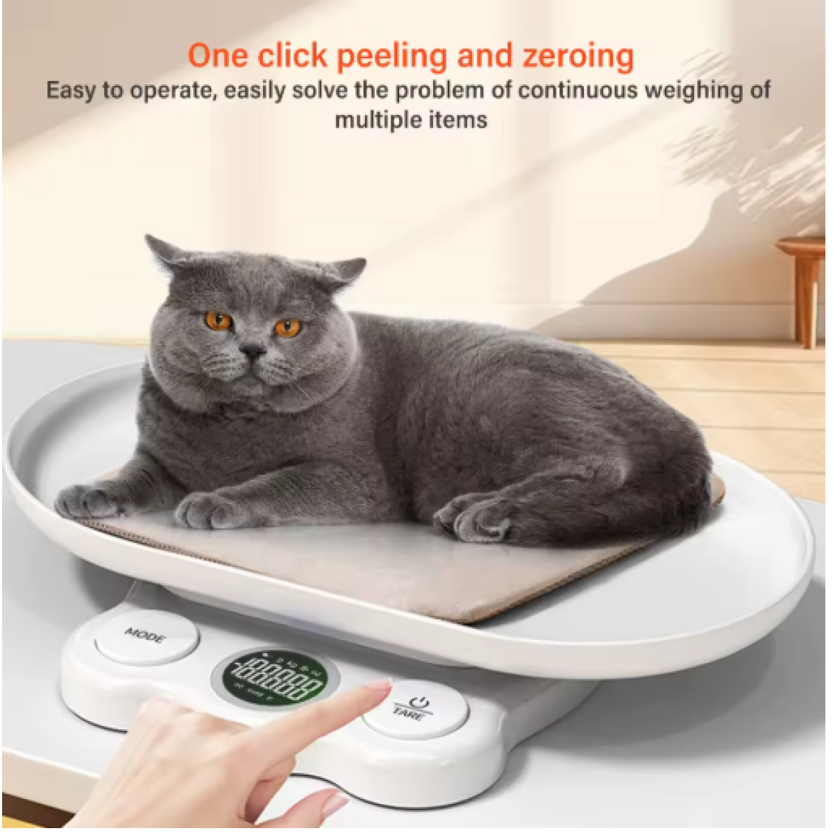 Ψηφιακή ζυγαριά κατοικιδίων – Digital Pet Scale με οθόνη LCD MM-9003 λευκή - Image 4