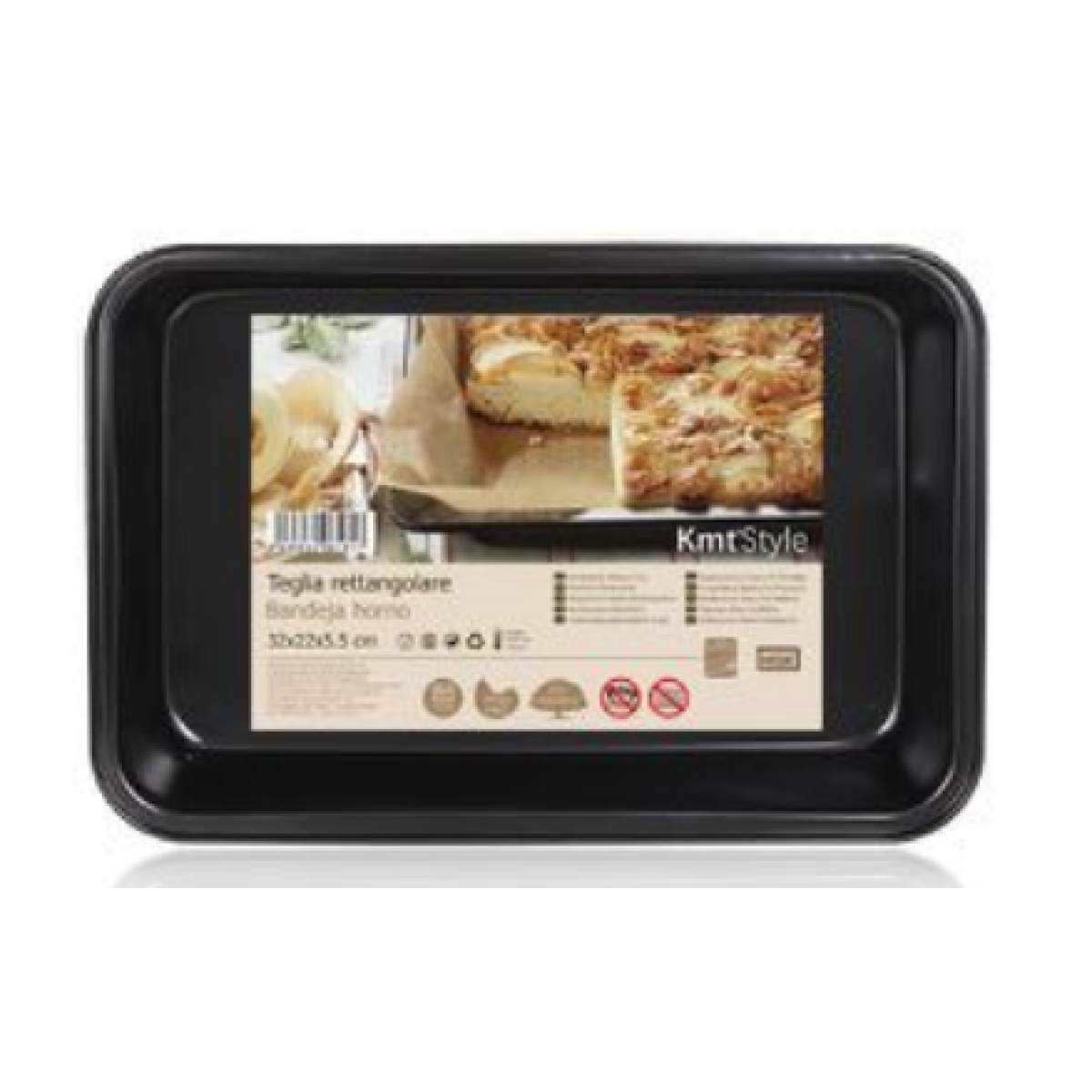 Αντικολλητικό Ταψί Ψησίματος 32×22×5.5cm Μαύρο Kmt Style 2406161