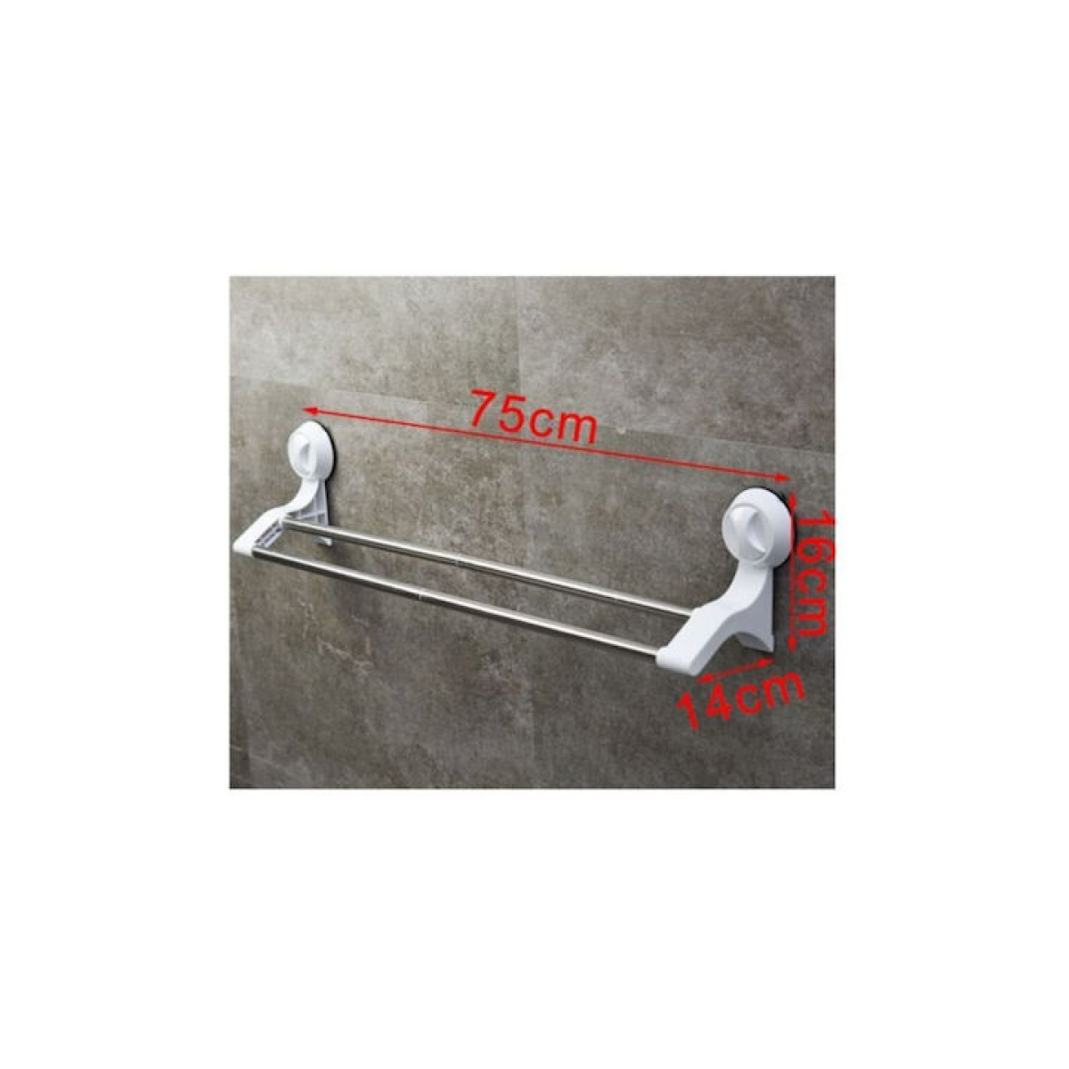 Ράφι Μπάνιου με Βεντούζες 75×16×14cm 5kg Kmt Style 5200793