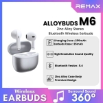 REMAX AlloyBuds M6 Zinc Alloy Ασύρματα Bluetooth Ακουστικά – Ασημί