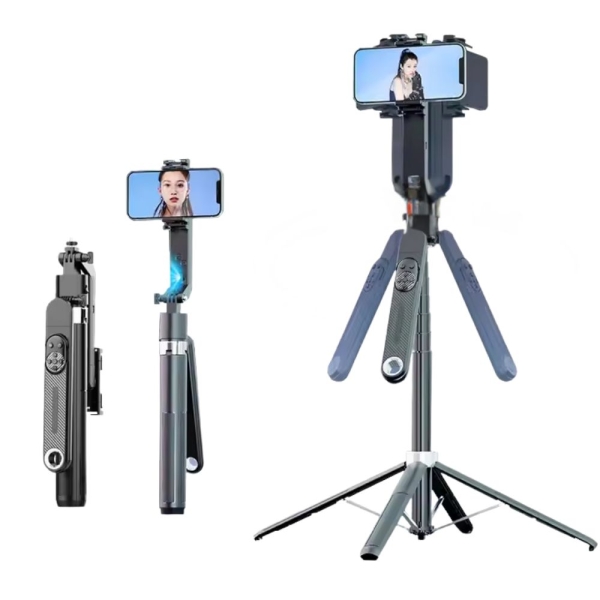 Selfie Stick με Gimbal και AI Παρακολούθηση Προσώπου Q515TK με Τρίποδο και Περιστροφή 360°
