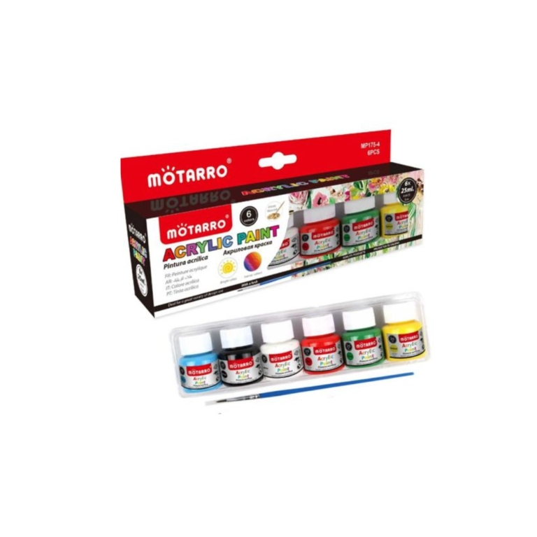 Σετ 6 Ακρυλικά Χρώματα 25ml MOTARRO MP175-4