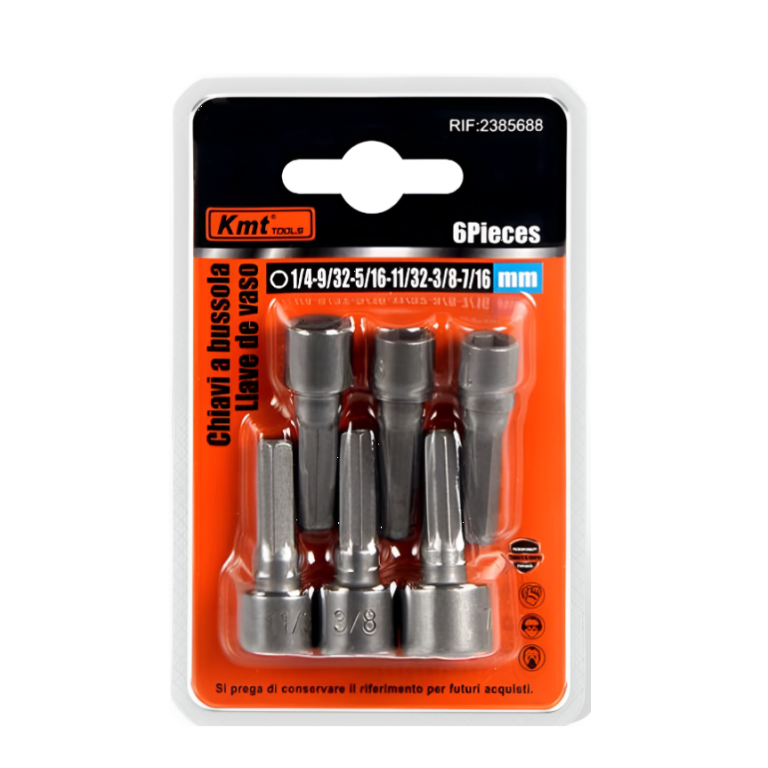 Σετ Καρυδάκια 6 Τεμαχίων 1/4–7/16" Μαγνητικά 36–38mm Kmt Tools 2385688