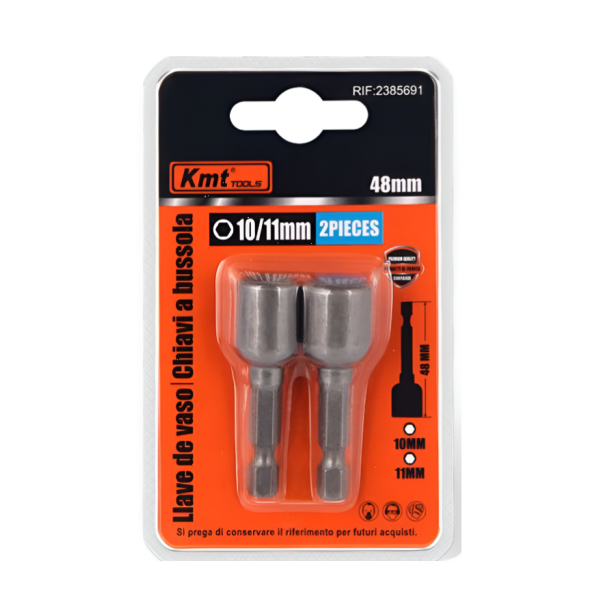Σετ Καρυδάκια Μαγνητικά 2 Τεμαχίων 10mm & 11mm x 48mm Kmt Tools 2385691