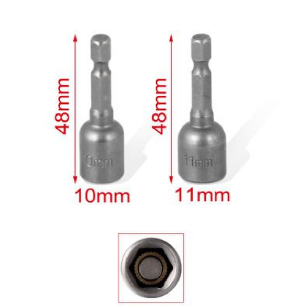 Σετ Καρυδάκια Μαγνητικά 2 Τεμαχίων 10mm & 11mm x 48mm Kmt Tools 2385691