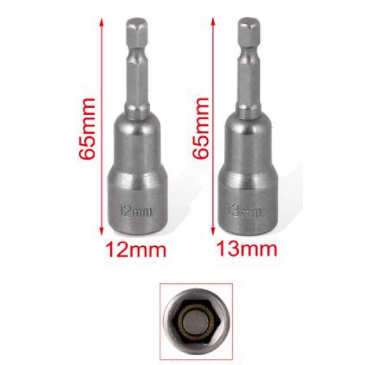 Σετ Καρυδάκια Μαγνητικά 2 Τεμαχίων 12mm & 13mm x 65mm Kmt Tools 2385696