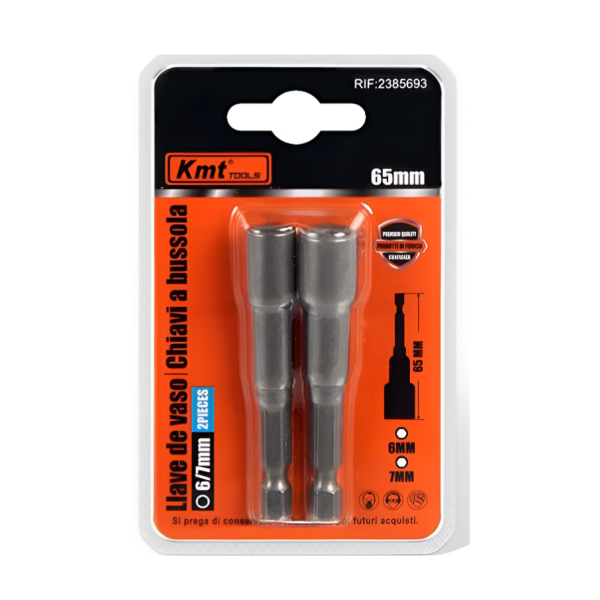 Σετ Καρυδάκια Μαγνητικά 2 Τεμαχίων 6mm & 7mm x 65mm Kmt Tools 2385693