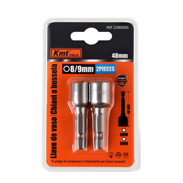 Σετ Καρυδάκια Μαγνητικά 2 Τεμαχίων 8mm & 9mm x 48mm Kmt Tools 2385690