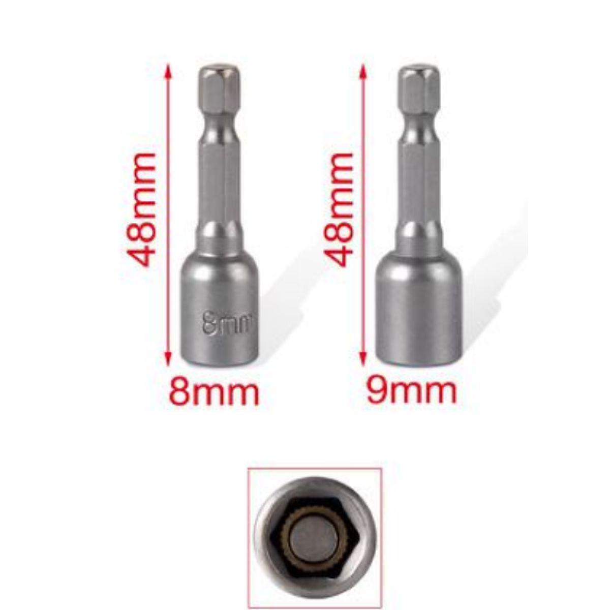 Σετ Καρυδάκια Μαγνητικά 2 Τεμαχίων 8mm & 9mm x 48mm Kmt Tools 2385690