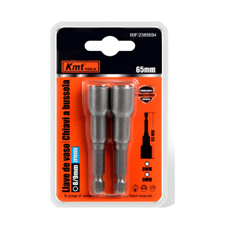Σετ Καρυδάκια Μαγνητικά 2 Τεμαχίων 8mm & 9mm x 65mm Kmt Tools 2385694
