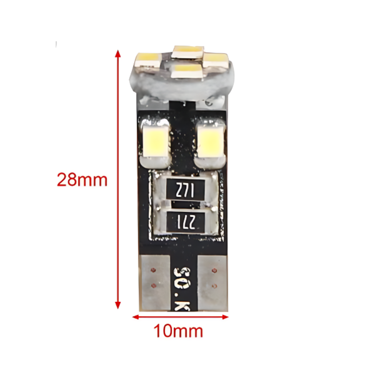 Σετ λάμπες αυτοκινήτου 2τμχ 12V 2835 8SMD 100lm T10 6500K 28x10mm - 2000280 - Image 2
