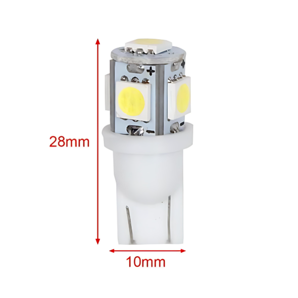 Σετ λάμπες αυτοκινήτου 2τμχ 12V 5050 5SMD 100lm T10 6500K 28x10mm - 2000278 - Image 2