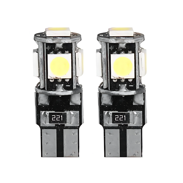 Σετ λάμπες αυτοκινήτου 2τμχ 12V 5050 5SMD 100lm T10 6500K 28x10mm - 2000281