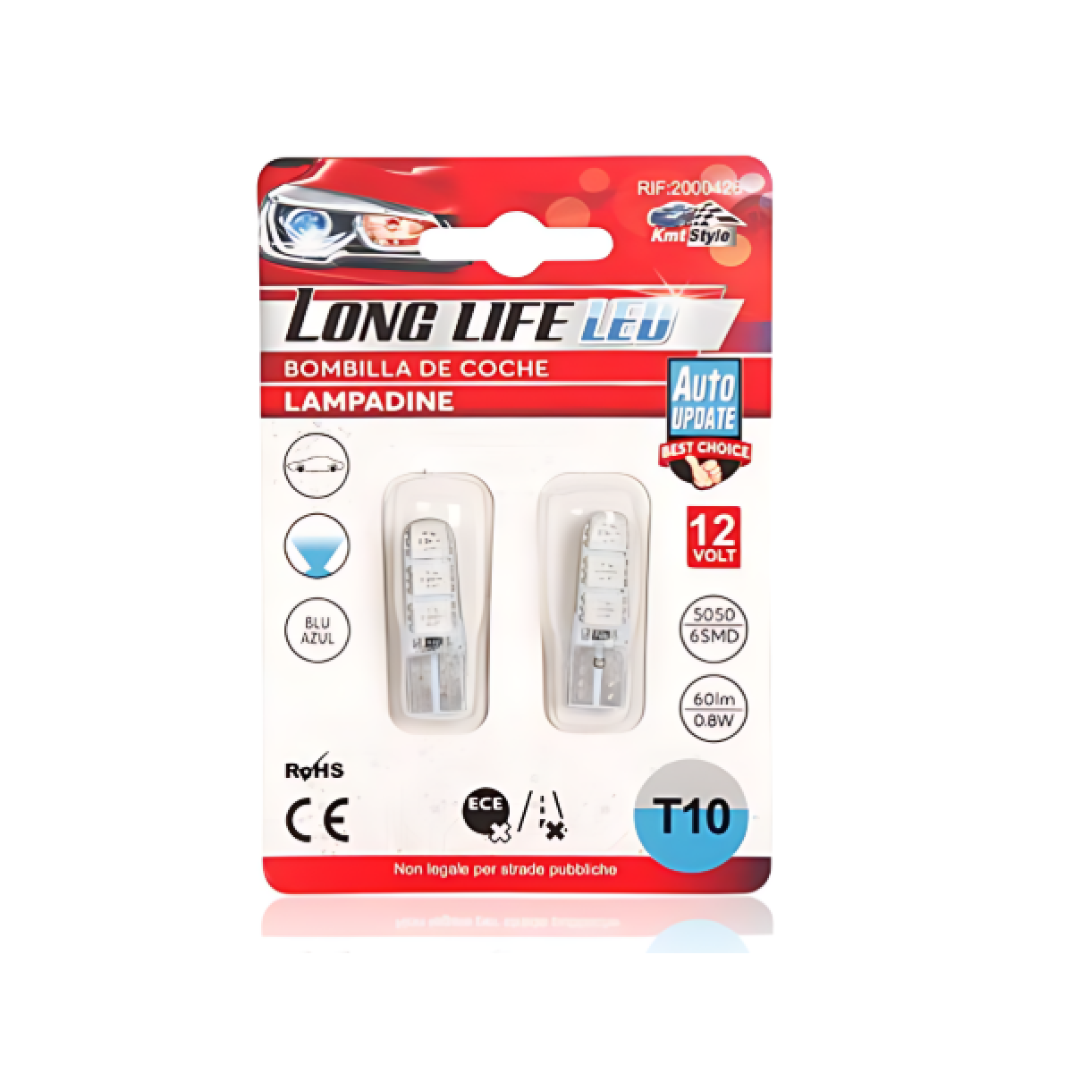 Σετ λάμπες αυτοκινήτου 2τμχ 12V 5050 6SMD 60lm T10 34x10mm - 2000426 - Image 3