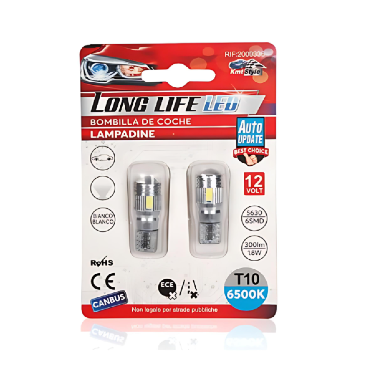 Σετ λάμπες αυτοκινήτου 2τμχ 12V 5630 6SMD 300lm T10 6500K 30x10mm - 2000336 - Image 3