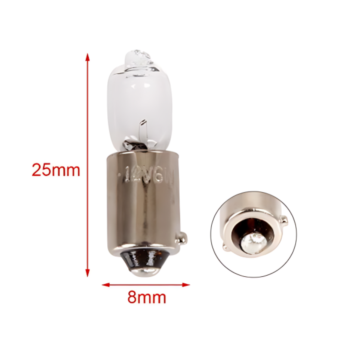 Σετ λάμπες αυτοκινήτου 2τμχ 12V 6W 25x8mm - 2000257 - Image 2