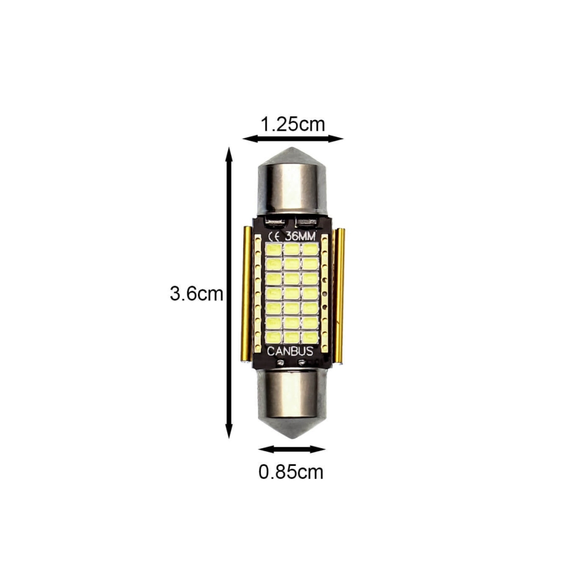 Σετ LED πλαφονιέρας C5W Canbus 36mm 12V ψυχρό λευκό 6000K 2τμχ - Image 3