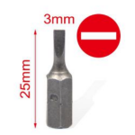 Σετ Μύτες Κατσαβιδιού 3mm Ίσιες 25mm 6τμχ Kmt Tools 2385522